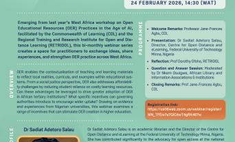 Webinar Flyer for OER practices in West Africa