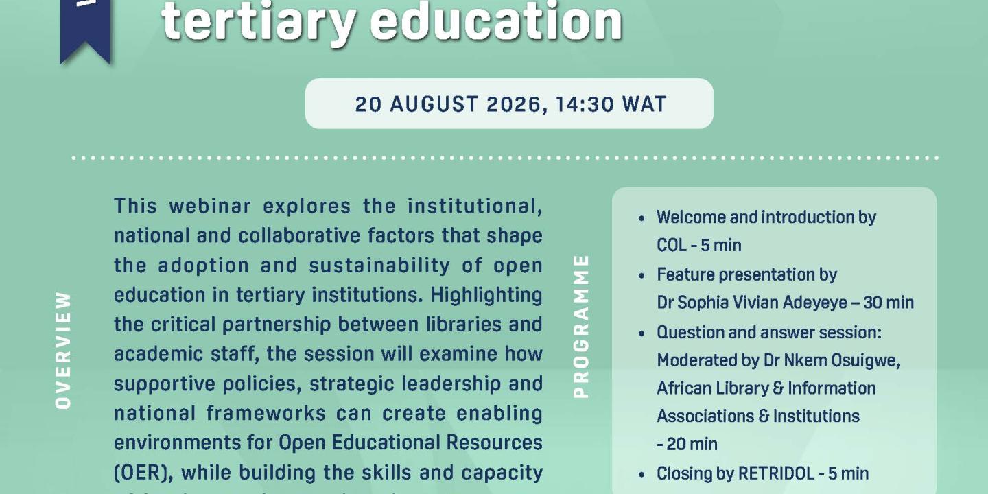 Webinar Flyer for OER practices in West Africa